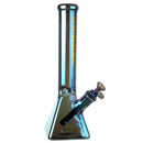 Fortune | Electroplated 14" 7mm Pyramid Base Glass Beaker Bong Glass Bong Fortune Electric Blue