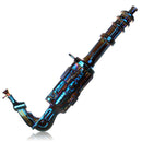 Fortune | 24" Electroplated Gatling Gun Glass Bong with Hardwood Stand Glass Bong Fortune Electric Blue