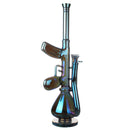 Fortune | 18" AK-47 Style Electroplated Glass Bong Glass Bong Fortune Electric Blue