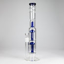 16" Triple Perc Straight Tube – Premium Glass Bong with Maximum Filtration Glass Bong Small Biz Distributors Blue