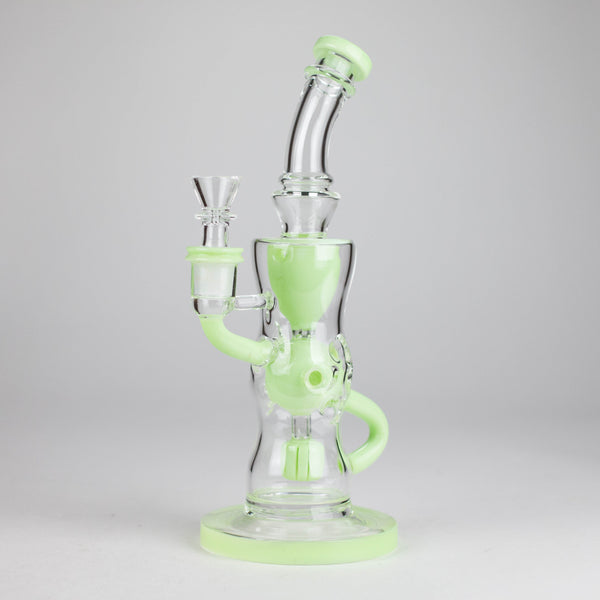 O 9" Fab Klein Recycler – Premium Glass Rig with Matrix Perc for Superior Filtration