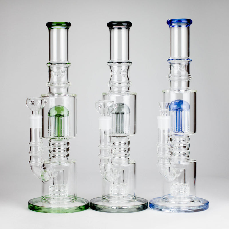 O 16" Glass Bong – 10-Arm Tree Perc with Matrix Perc for Maximum Filtration