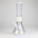 12.5" Hologram Beaker Glass Bong Glass Bong Small Biz Distributors White
