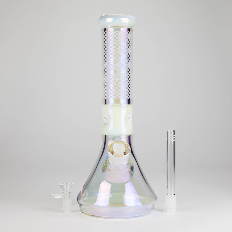 12.5" Hologram Beaker Glass Bong Glass Bong Small Biz Distributors