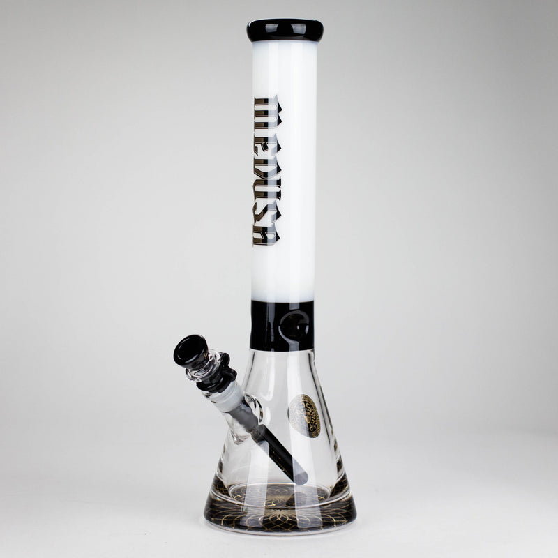 Medusa | 16" 7mm Glass Beaker Bong – Premium Thick Glass Glass Bong Small Biz Distributors White