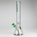 Medusa | 17" 7mm Double Tree Perc Glass Bong with Splash Guard Glass Bong Small Biz Distributors GREEN
