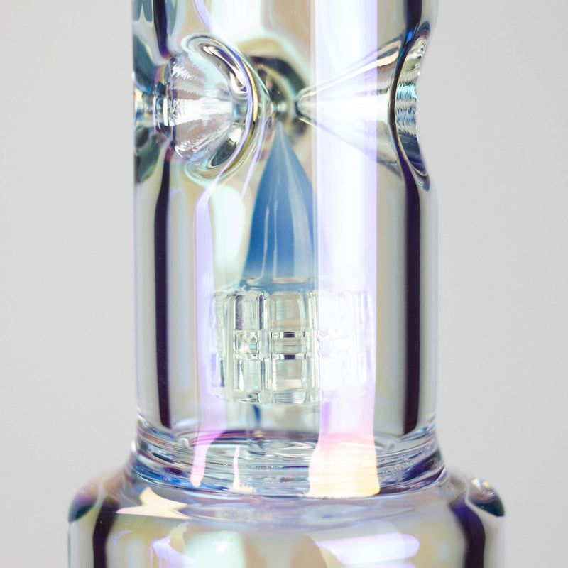 Trippy Glass | 17" 7mm Holographic Stemline Bong – Triple Diffused Perc with 18mm Bowl Glass Bong Small Biz Distributors