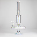 Trippy Glass | 17" 7mm Holographic Stemline Bong – Triple Diffused Perc with 18mm Bowl Glass Bong Small Biz Distributors WHITE