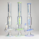 Trippy Glass | 17" 7mm Holographic Stemline Bong – Triple Diffused Perc with 18mm Bowl Glass Bong Small Biz Distributors