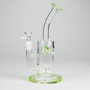 9" Ball Perc Glass Bong – Green with Bent Neck & 14mm Bowl Glass Bong Small Biz Distributors