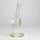 9" Ball Perc Glass Bong – Green with Bent Neck & 14mm Bowl Glass Bong Small Biz Distributors