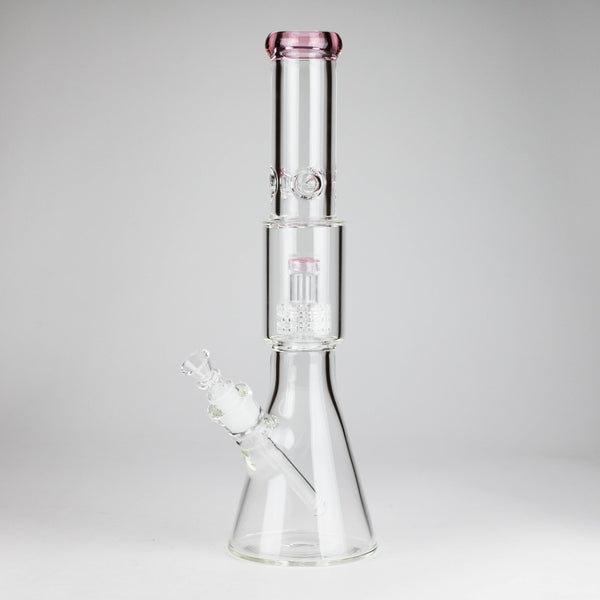 O 16" 7mm Colored Beaker Bong – Premium Thick Glass with Grid Perc