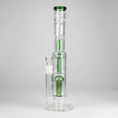 16" Triple Perc Straight Tube – Premium Glass Bong with Maximum Filtration Glass Bong Small Biz Distributors Green