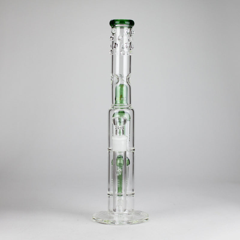 16" Triple Perc Straight Tube – Premium Glass Bong with Maximum Filtration Glass Bong Small Biz Distributors