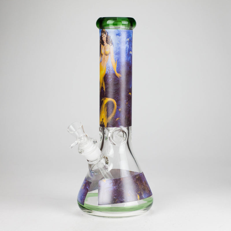 12" Sticker Glass Beaker Bong – 7mm Thick (Assorted) Glass Bong HALLO GLASS