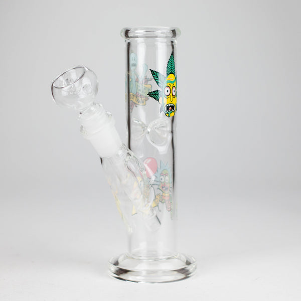 8" Cylinder Tube Glass Bong – 4mm Thick Glass Bong HALLO GLASS