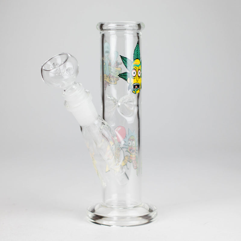 8" Cylinder Tube Glass Bong – 4mm Thick Glass Bong HALLO GLASS