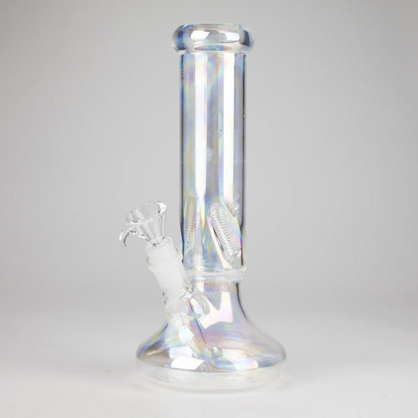 10" Electroplated Disc Base Beaker Bong – Bolt Ice Notch Glass Bong HALLO GLASS
