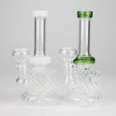 6" Ribbed Base Mini Glass Bong – Compact & Durable (Assorted) Glass Bong HALLO GLASS