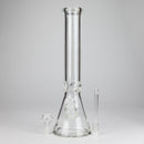 14" Thick: 7mm Heavy Base Beaker Glass Bong-Clear Glass Bong HALLO GLASS