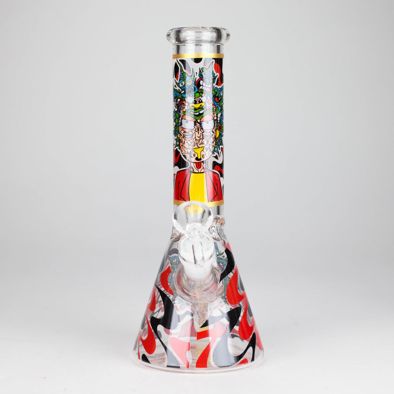 O 10" Glow-in-the-Dark Glass Beaker Bong [BH1351]