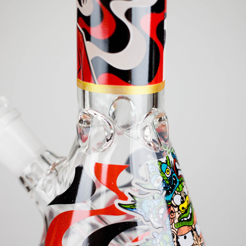 O 10" Glow-in-the-Dark Glass Beaker Bong [BH1351]