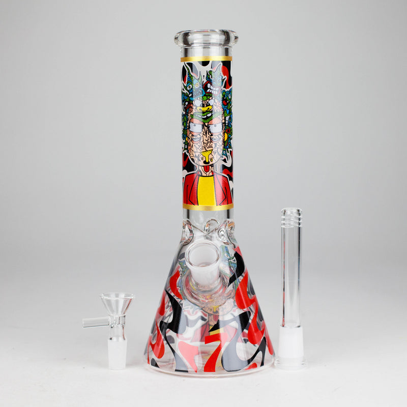 O 10" Glow-in-the-Dark Glass Beaker Bong [BH1351]