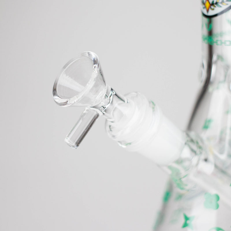 10" Sugar Skull Design Glass Beaker Bong Glass bong 777 Smoke