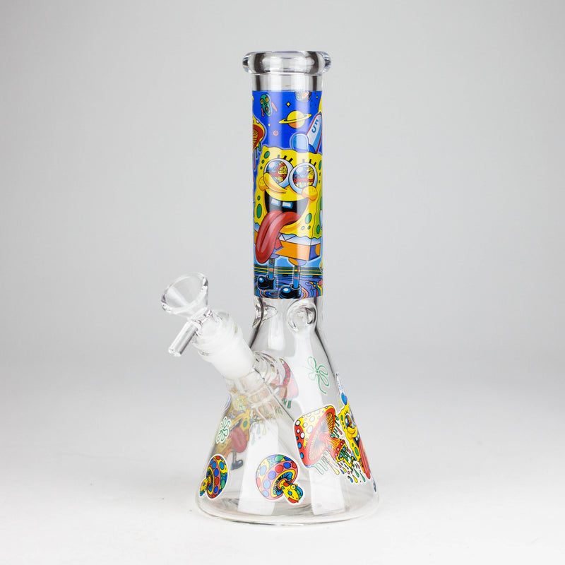 10" Glow-in-the-Dark Glass Bong with Cartoon Sponge Design Glass bong 777 Smoke Design 2