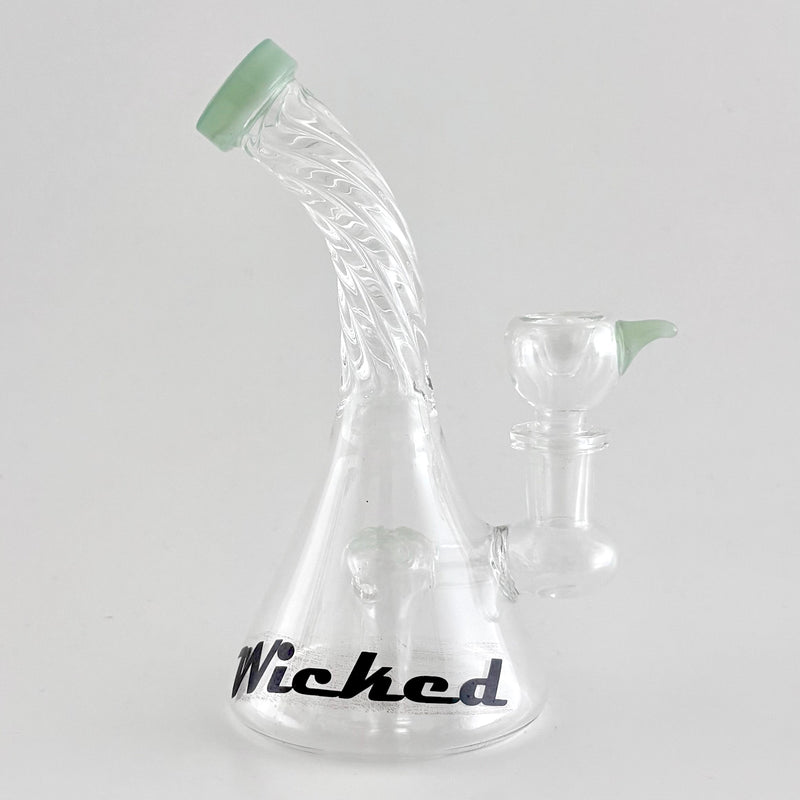 Wicked | 6" Swirl Dab Rig Glass Bong Super Supplys Inc Green