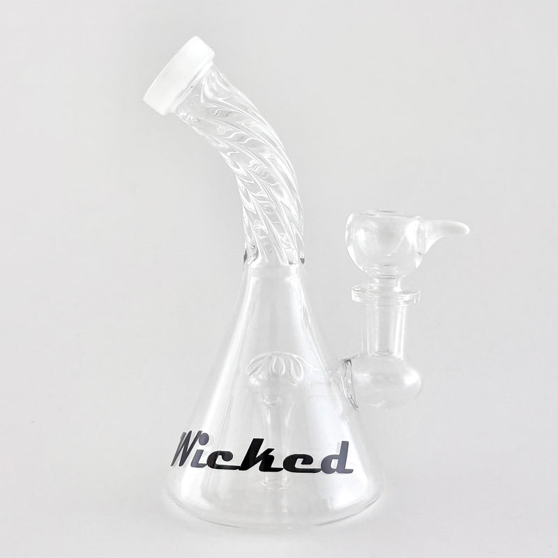 Wicked | 6" Swirl Dab Rig Glass Bong Super Supplys Inc White