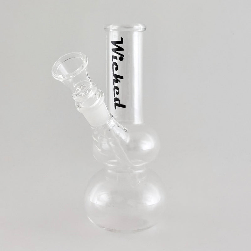 Wicked | 6" Water Pipe with Stem Glass Bong Super Supplys Inc Black