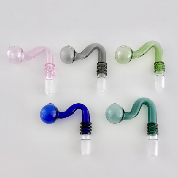 Glass Oil Burner Attachment – 5 Assorted Colors - 2CT Bowl · Banger · Oil Burner Super Supplys Inc