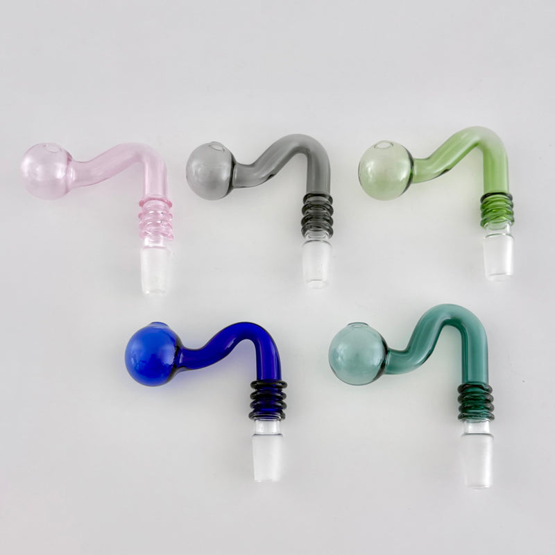 Glass Oil Burner Attachment – 5 Assorted Colors - 2CT Bowl · Banger · Oil Burner Super Supplys Inc
