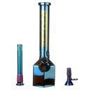 Fortune | 12" Hexagon Electroplated Barrel Base Glass Bong Glass Bong Fortune