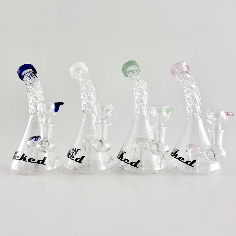Wicked | 6" Swirl Dab Rig Glass Bong Super Supplys Inc
