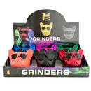 Bulldog Sunglasses Herb Grinders – Assorted Colors-6CT Displaypack Super Supplys Inc