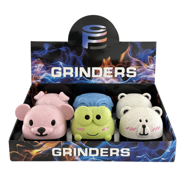 Cute Animal-Themed Herb Grinders – Assorted Designs-6CT Displaypack Super Supplys Inc