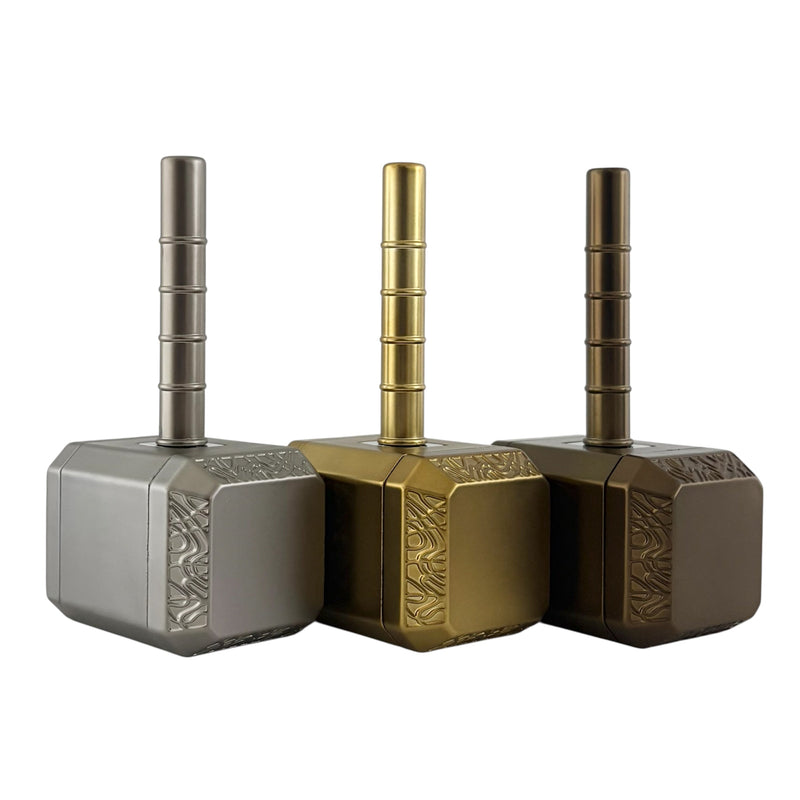 Hammer Style 4-Piece Metal Grinder with Built-In Pipe – Assorted Colors-6CT Displaypack Super Supplys Inc