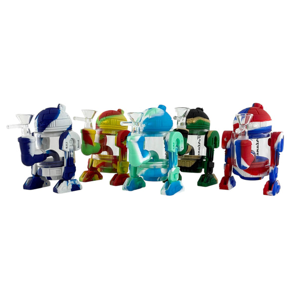 6.5" Silicone R2D2-Inspired Water Pipe Resin · Silicone · Plastic Bong Fortune