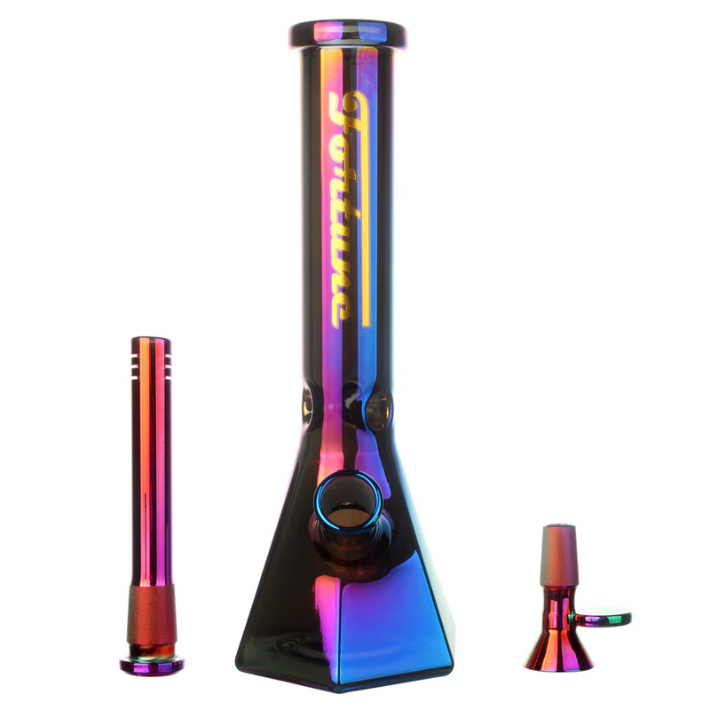 Fortune | Electroplated 10" 5mm Hexagon Glass Beaker Bong - 4 Assorted Colours Glass Bong Fortune