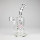 9" 2-in-1 Color accented Glass Dag Rig with Percolator Glass Bong 777 Smoke Pink