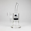 9" 2-in-1 Color accented Glass Dag Rig with Percolator Glass Bong 777 Smoke Black