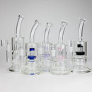 9" 2-in-1 Color accented Glass Dag Rig with Percolator Glass Bong 777 Smoke