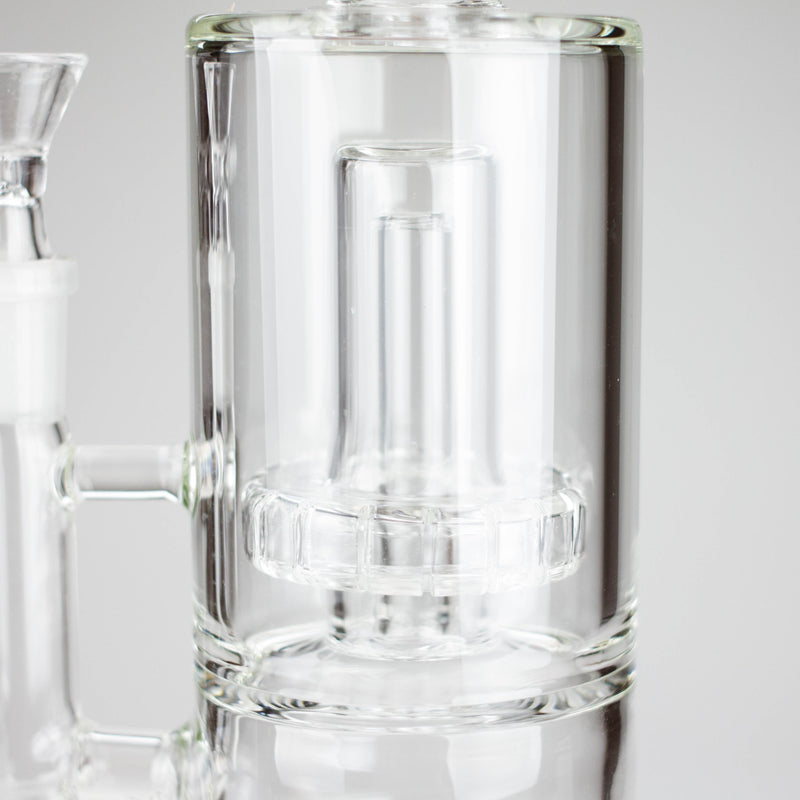9" 2-in-1 Color accented Glass Dag Rig with Percolator Glass Bong 777 Smoke