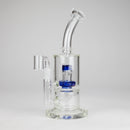 9" 2-in-1 Color accented Glass Dag Rig with Percolator Glass Bong 777 Smoke Blue