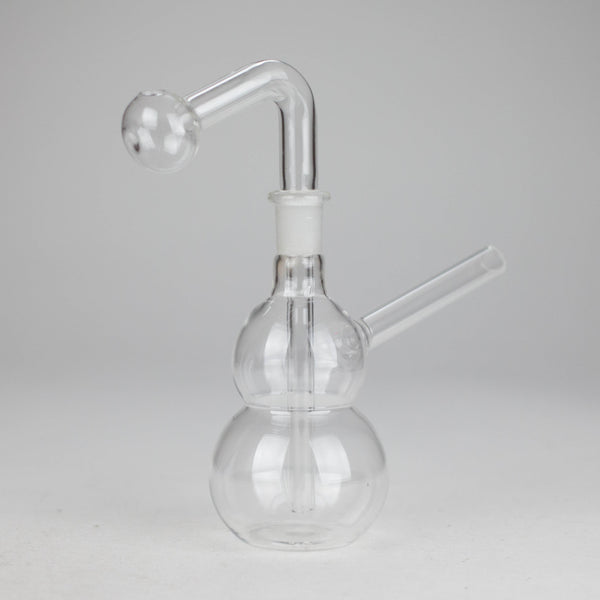 O 6" Snooper Double Ball Clear Bong