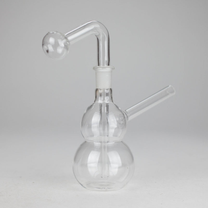 O 6" Snooper Double Ball Clear Bong