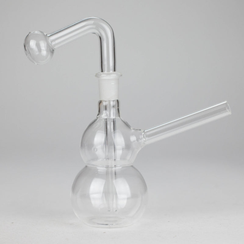 O 6" Snooper Double Ball Clear Bong