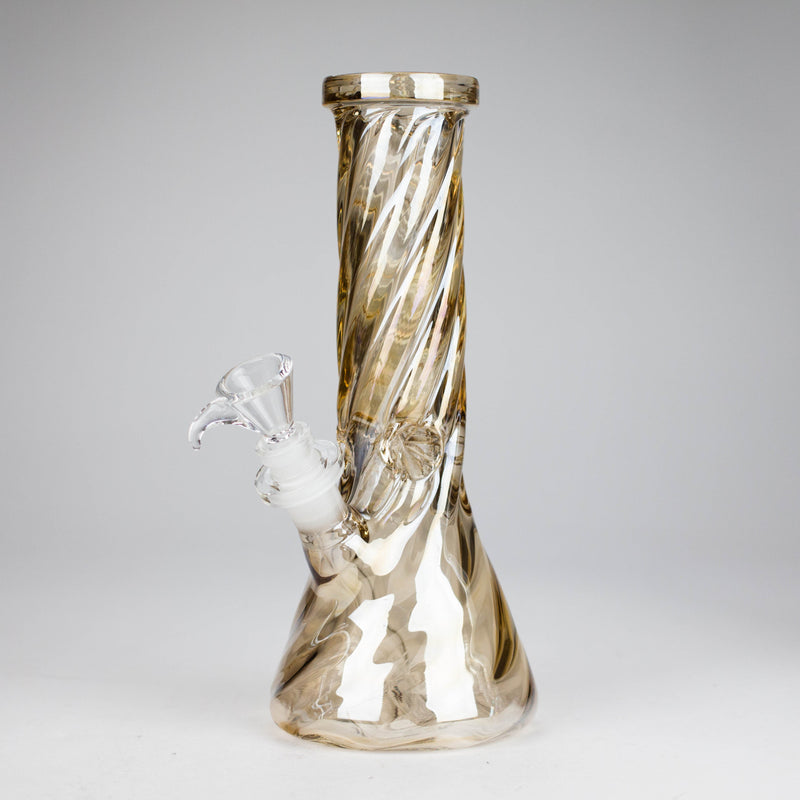 O 10" Twist Heavy Beaker Bong Glossy 3-Colors, 3 pcs